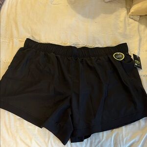 Women’s Athletic Works Shorts 5” Inseam with Liner Elastic Waist Size XXXL Black